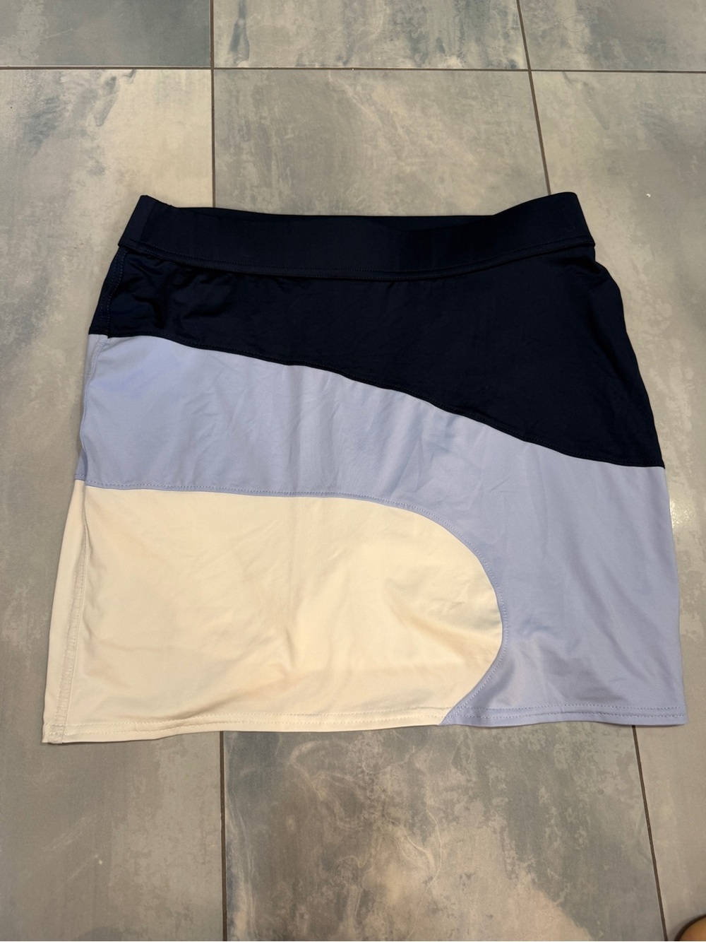 Belyn Key Navy, Light Blue & Cream Colorblock Mini Skirt